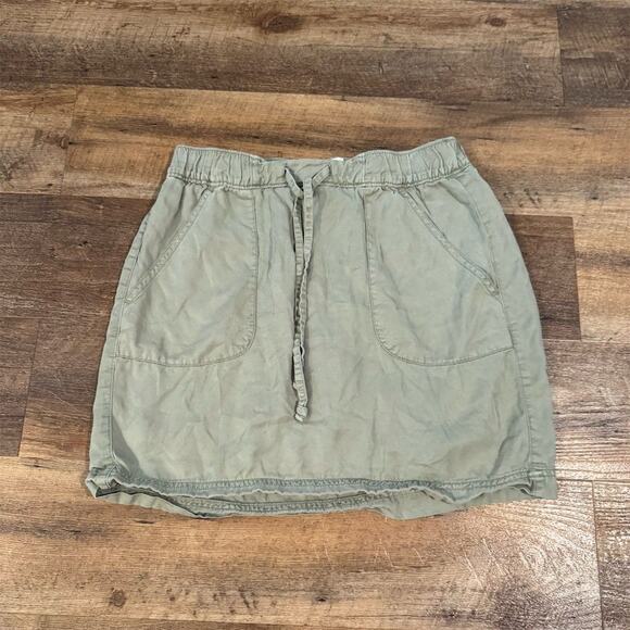 C&C California 100% Lyocell Olive Green Skort Small Pockets Drawstring Gorpcore - Picture 1 of 7